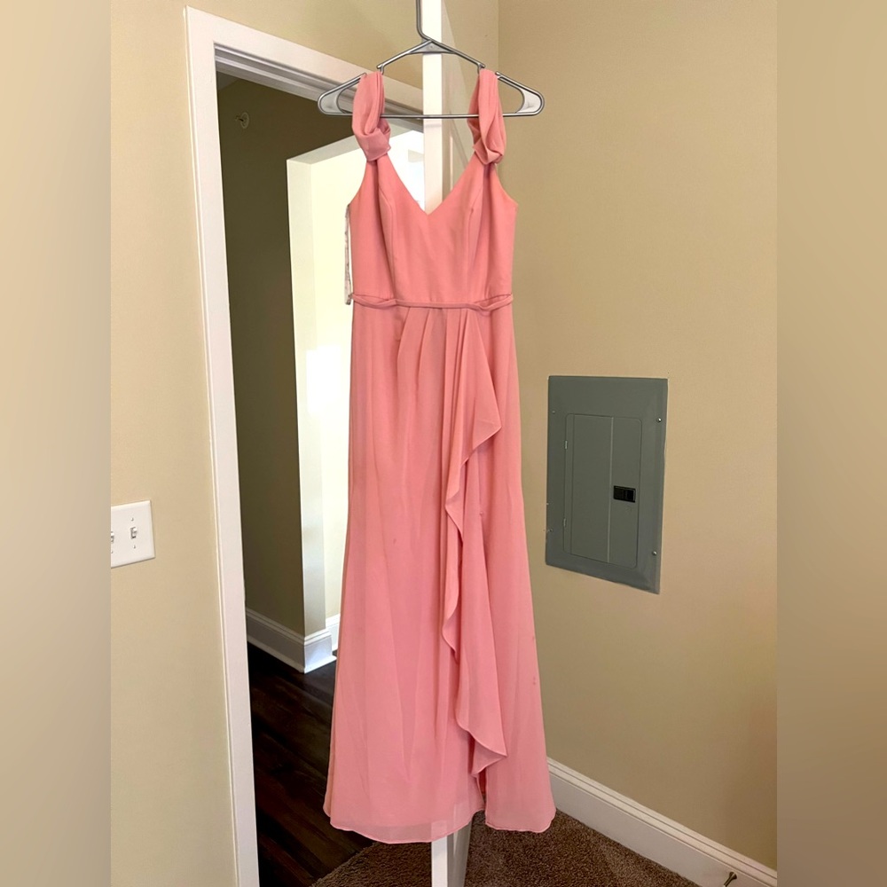 David’s Bridal Pink Cheffon Brides Maid Dress size 2